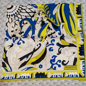 Emilio Pucci Blue and Yellow Scarf